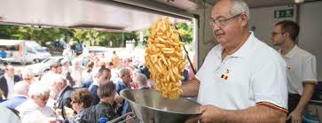 Double frying Belgian potatoes